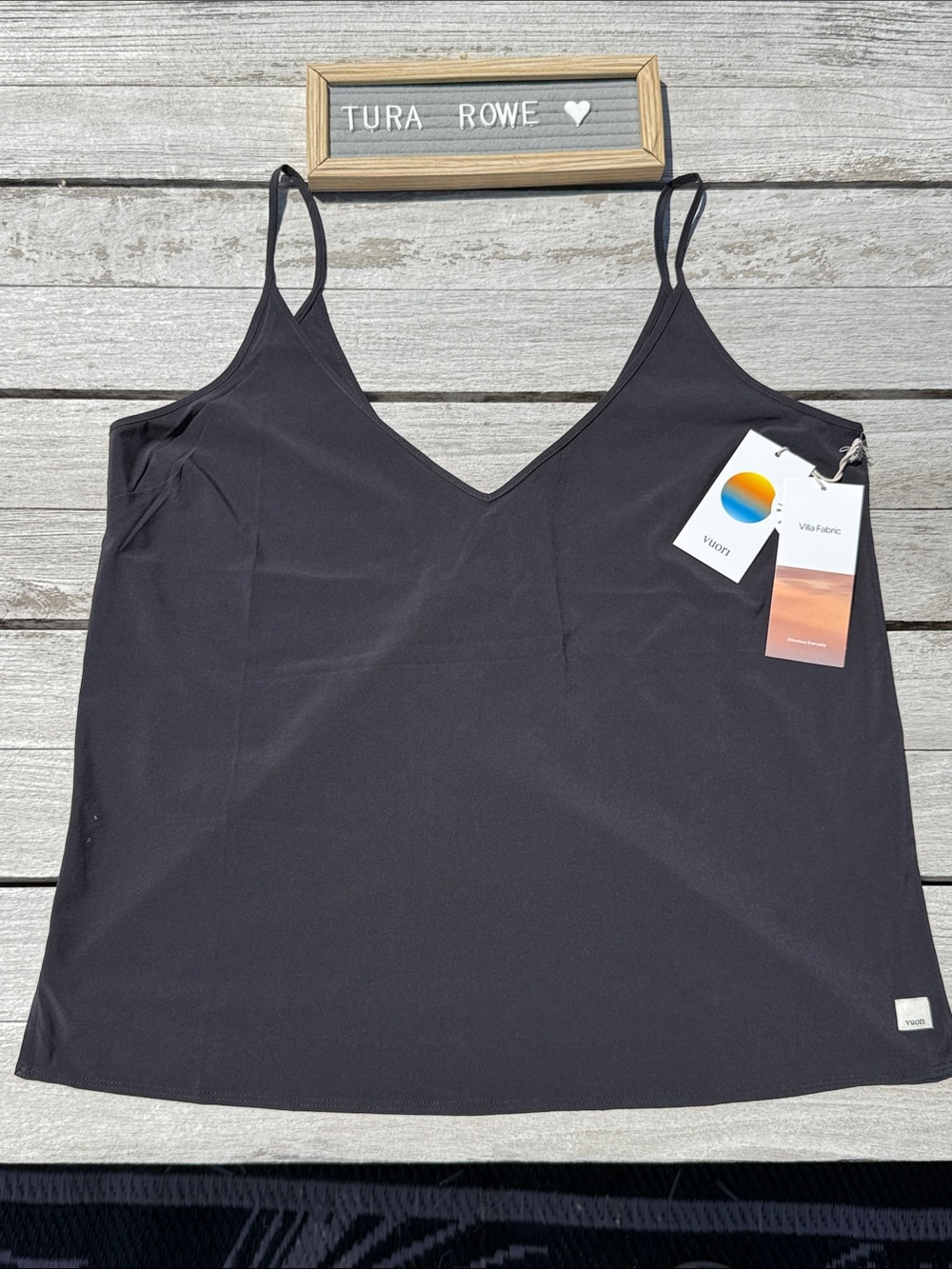 🖤 VUORI Villa Cami Black Size XL NWT Lightweight Performance Tank Top